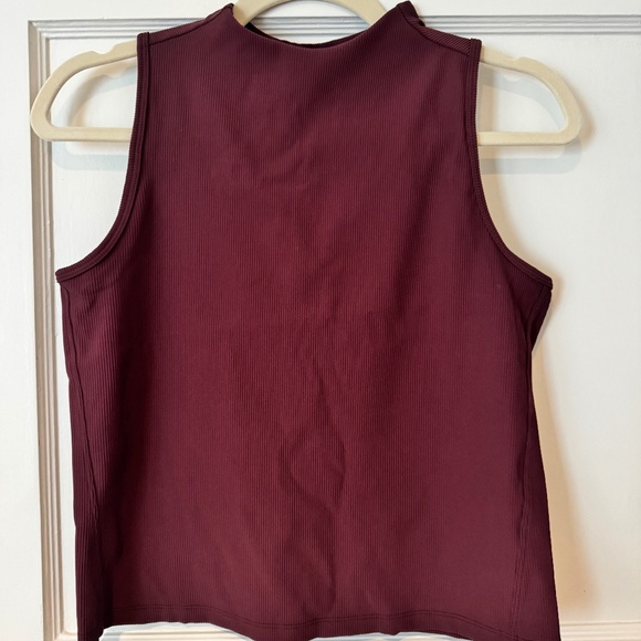 Spanx high neck ribbed tank in Wine - Size L - Picture 1 of 5